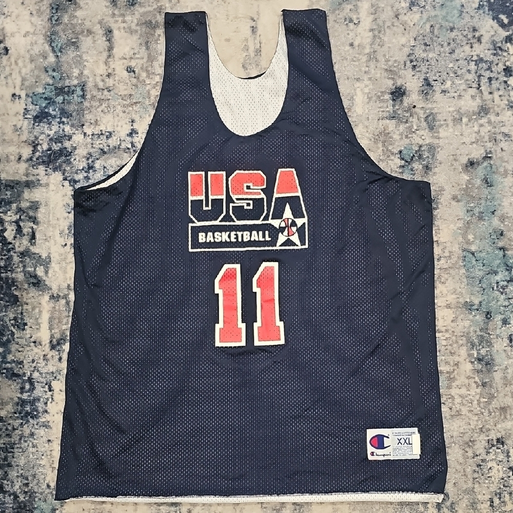 Champion USA Navy Basketball Jersey XXL
